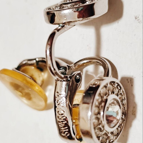 Swarovski clip earrings silver like new