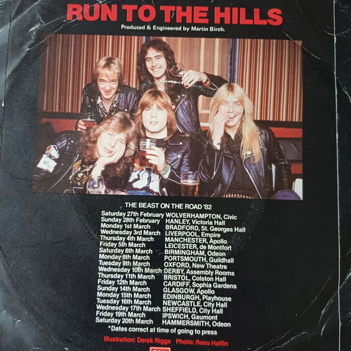 Iron Maiden Run to the Hills 7" vinyl used, metal
