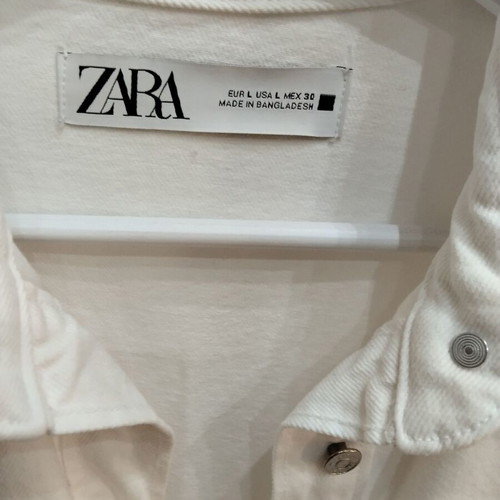 Zara White Denim Jacket Oversize Size L like new