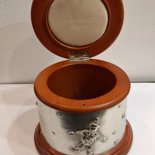 Chopard Royal Selangor Pewter & Wood Happy Clown Storage Box like new