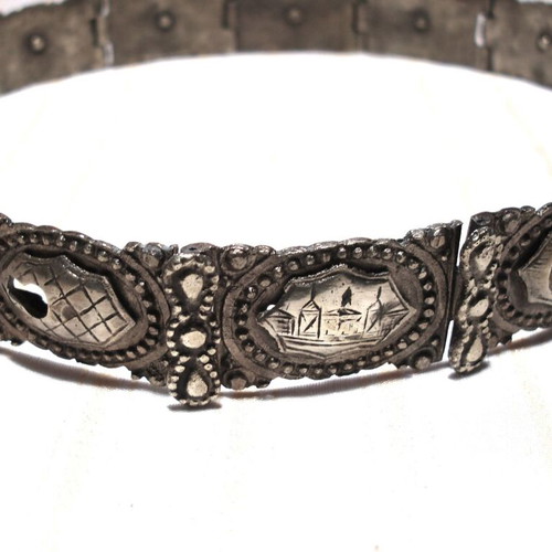 Men's Ottoman silver solid warrior belt used