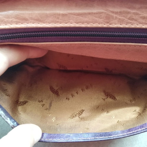 Leather wallet Safari used, purple color