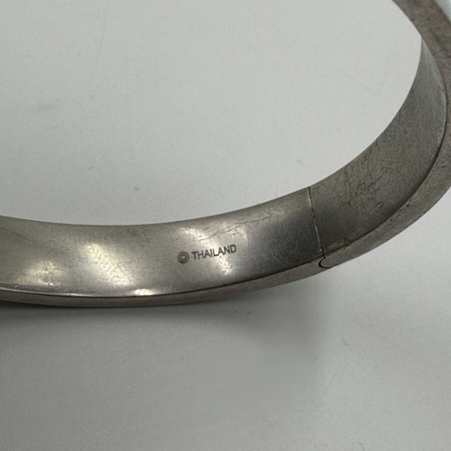 Coach New York Enamel Signature C Hinge Bangle used, turquoise and silver