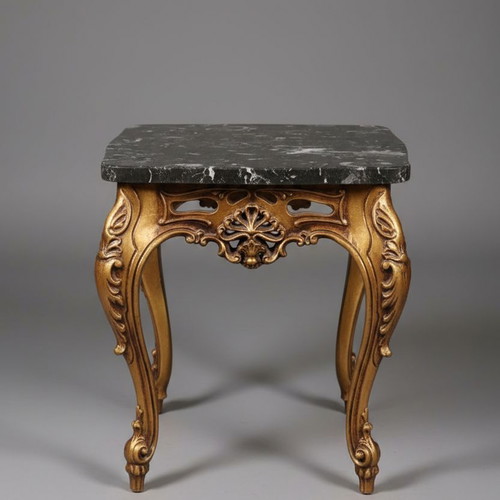 Vintage Table With Marble In Louis XV Style Like New