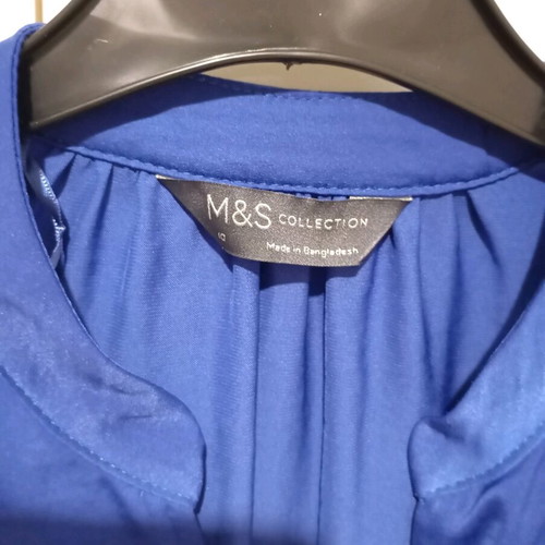 Marks & Spencer μπλούζα πουκάμισο σατέν medium σαν καινούργιο, μπλε