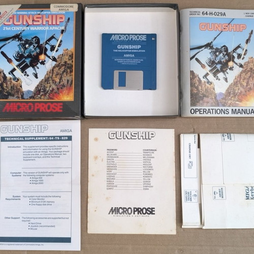 Gunship MicroProse Amiga video game used, small box