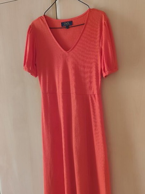 Ovs Fashion midi summer dress, red-orange, size S
