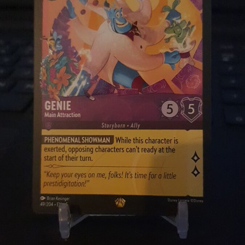 Genie Main Attraction Legendary Non-Foil Shimmering Disney Lorcana card like new