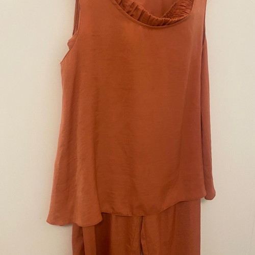 Moutaki satin fabric set S/M new