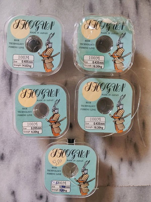 Shogun Japan fishing lines 100m like new, various sizes