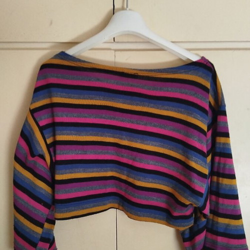 JusTop knitted spring blouse used, multicolor, size S