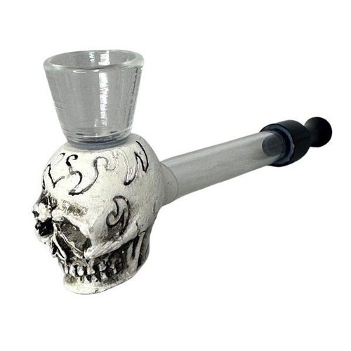 Glass pipe skull 12cm new