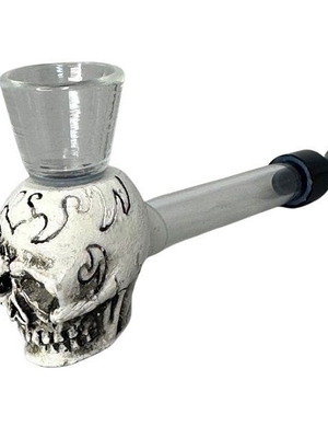 Glass pipe skull 12cm new