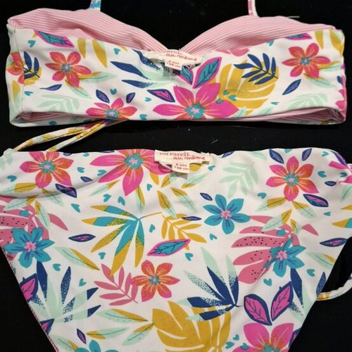Du Pareil girls' swimsuit 8 years like new multicolor