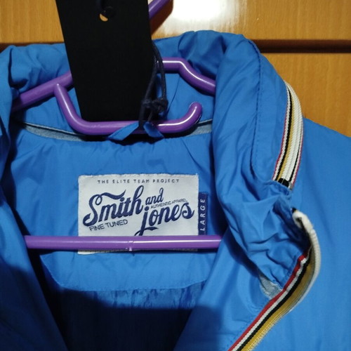 Smith & Jones men's windbreaker jacket new, blue with hood
