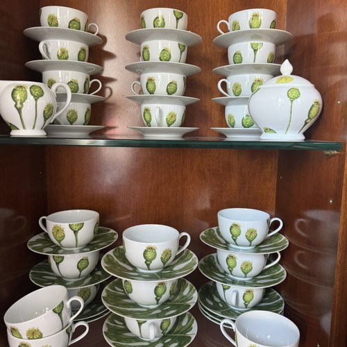 Medard de Noblat Ikebana porcelain coffee and tea set