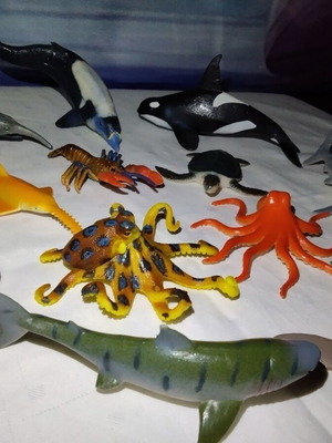 Marine animal figures used, set of 12 different animals