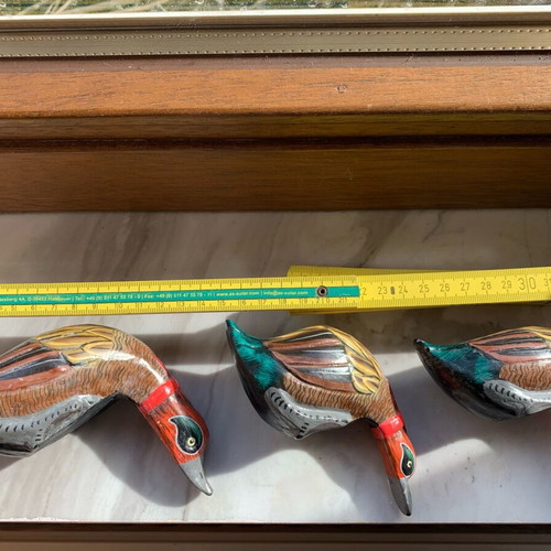 Wooden decorative ducks pack of 3, handmade new