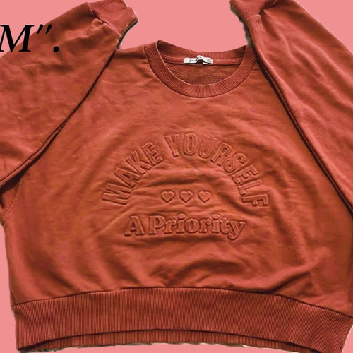 Stradivarius Crop Sweatshirt like new, pack S-M, white and red