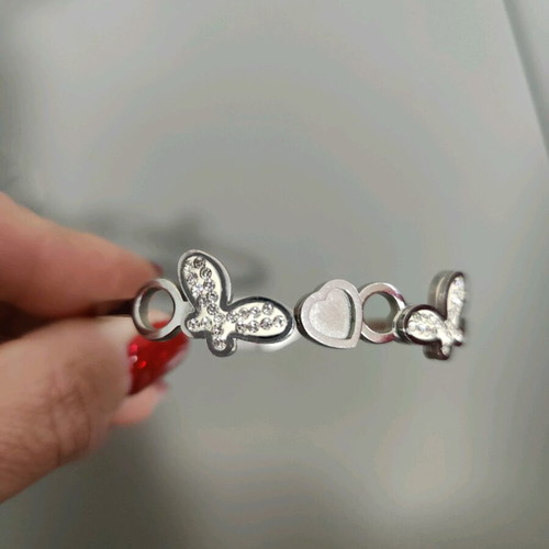 Amor Amor necklace and bracelet set stainless steel new, silver