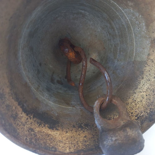 Large old brass bell like new antique