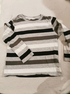 H&M Long Sleeve Shirt 98/104 Slightly Worn White and Gray