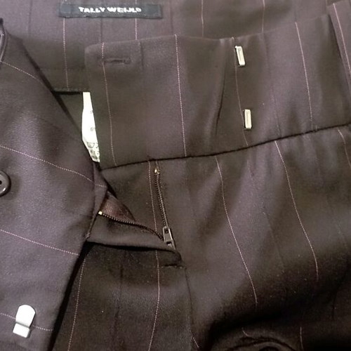 Tally Weijl fabric pants brown with pink stripe like new, size S