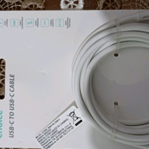 USB-C to USB-C Charger cable new, white color