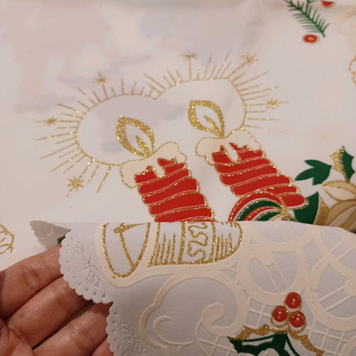 Christmas table linens new, set of 3 square tablecloths