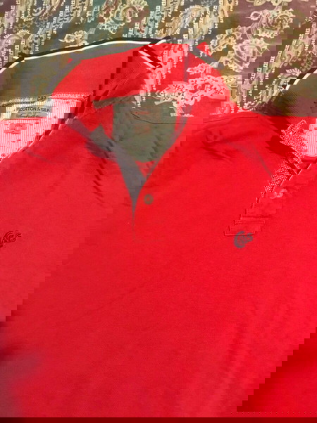 Cotton & Silk πόλο L κόκκινο