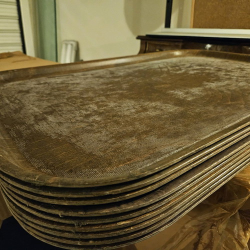 Serving trays used, pack of 9, 78x48 cm/inches