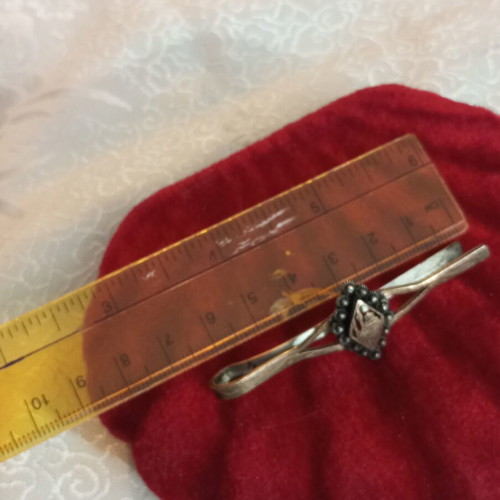 Silver Gold 925 9k Rodian Tie Clip used, engraved