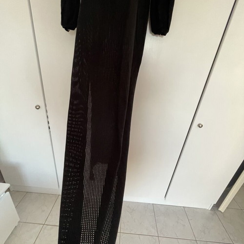 Nadia Rapti dress medium, like new, black perforated long backless
