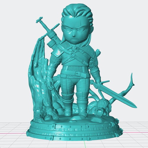 3D Geralt The Witcher unpainted, new