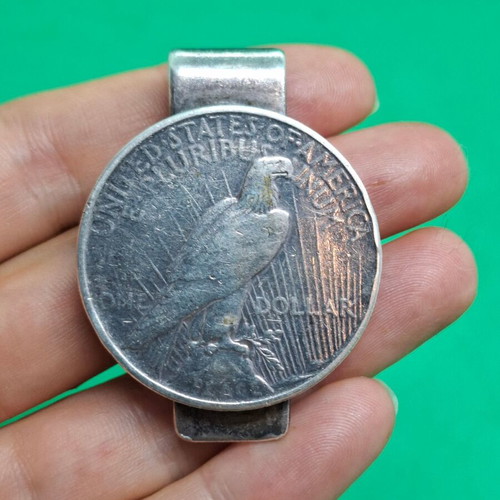 Vintage Sterling Silver Money Clip with American Dollar