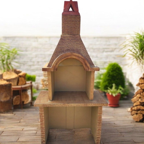 Emily garden concrete barbecue in beige and brown, new