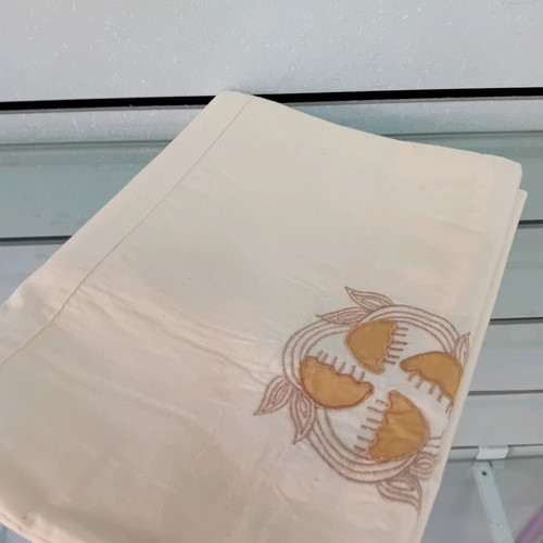 Tablecloth ecru cotton new with floral pattern 1.30x1.80
