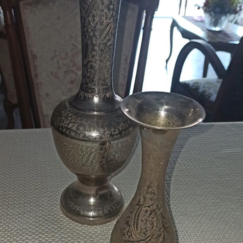 Vintage silver-plated vases like new, set of two pieces