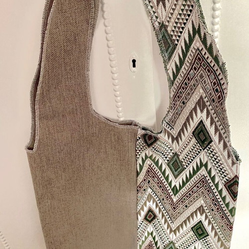 Boho fabric shoulder bag new, gray