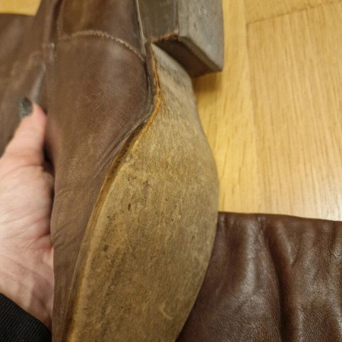 Brown leather boot