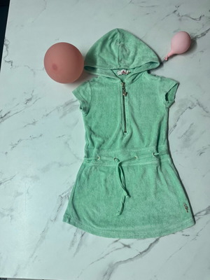 Sugarfree terry dress like new, mint color, for ages 2-3