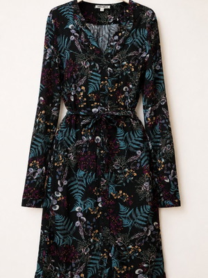 Garcia Jeans floral dress with belt, size S