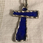 Silver 925 cross with enamel used