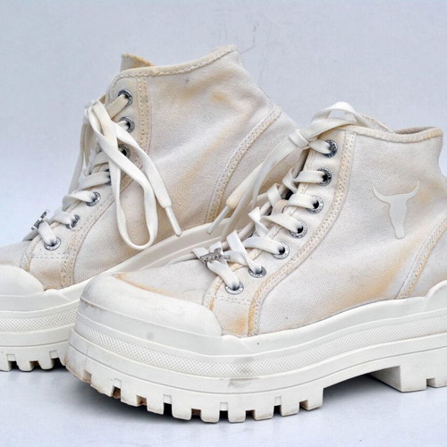 Windsor Smith white canvas platform shoes size 38 used