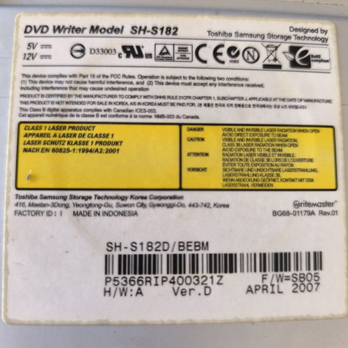 IDE DVD-RW Drive Samsung SH-S182 used, ideal for retro PC builds