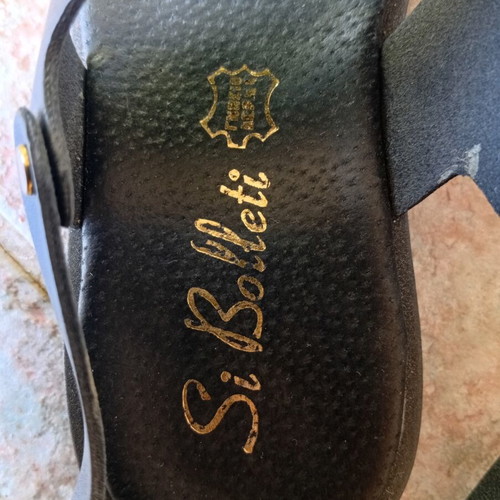 Si Bolleti leather flat sandals, black, size 36