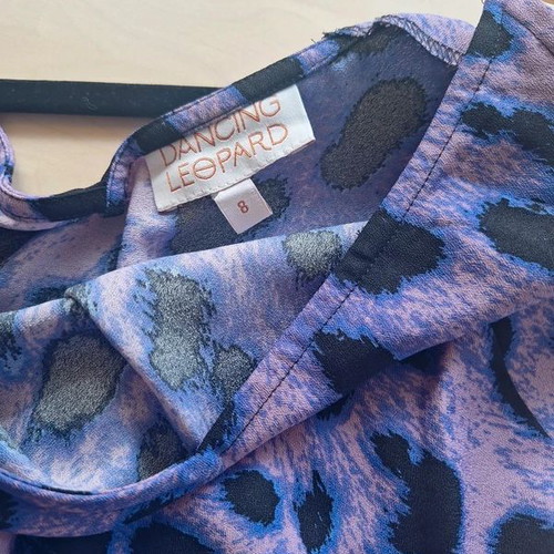 Dancing Leopard Purple Leopard-Print Midi Maxi Dress like new, UK 8 EU Small
