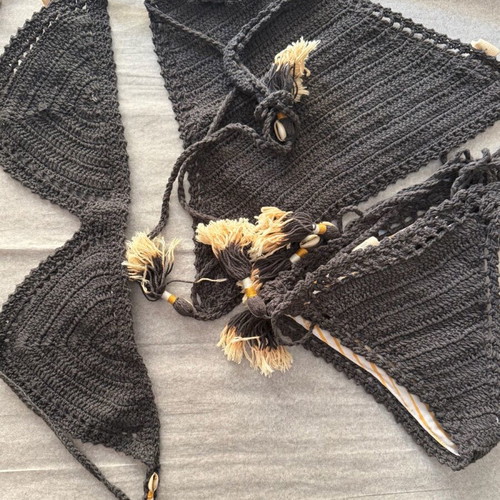 She Made Me crochet swimsuit size S like new, bikini set with second top gift