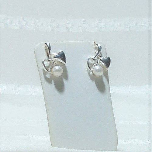 Fashion 925 silver earrings with white pearl new