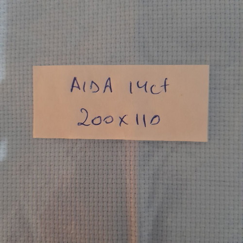 Ύφασμα Aida 14ct και 9ct σε γαλάζιο χρώμα, σαν καινούργιο